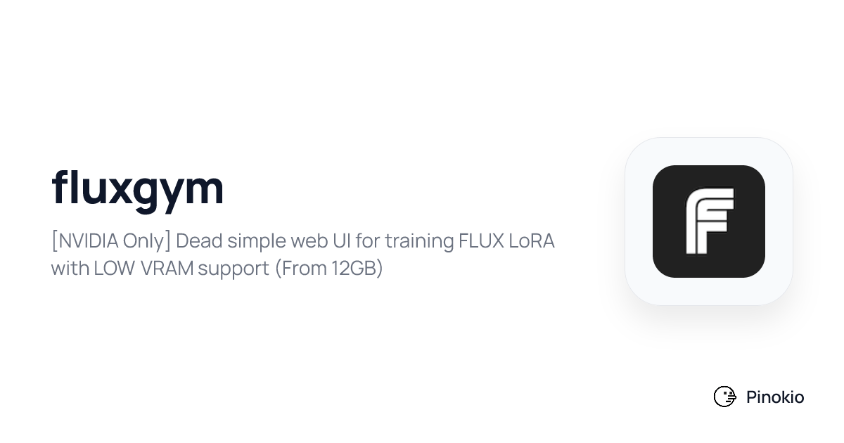 fluxgym on Pinokio