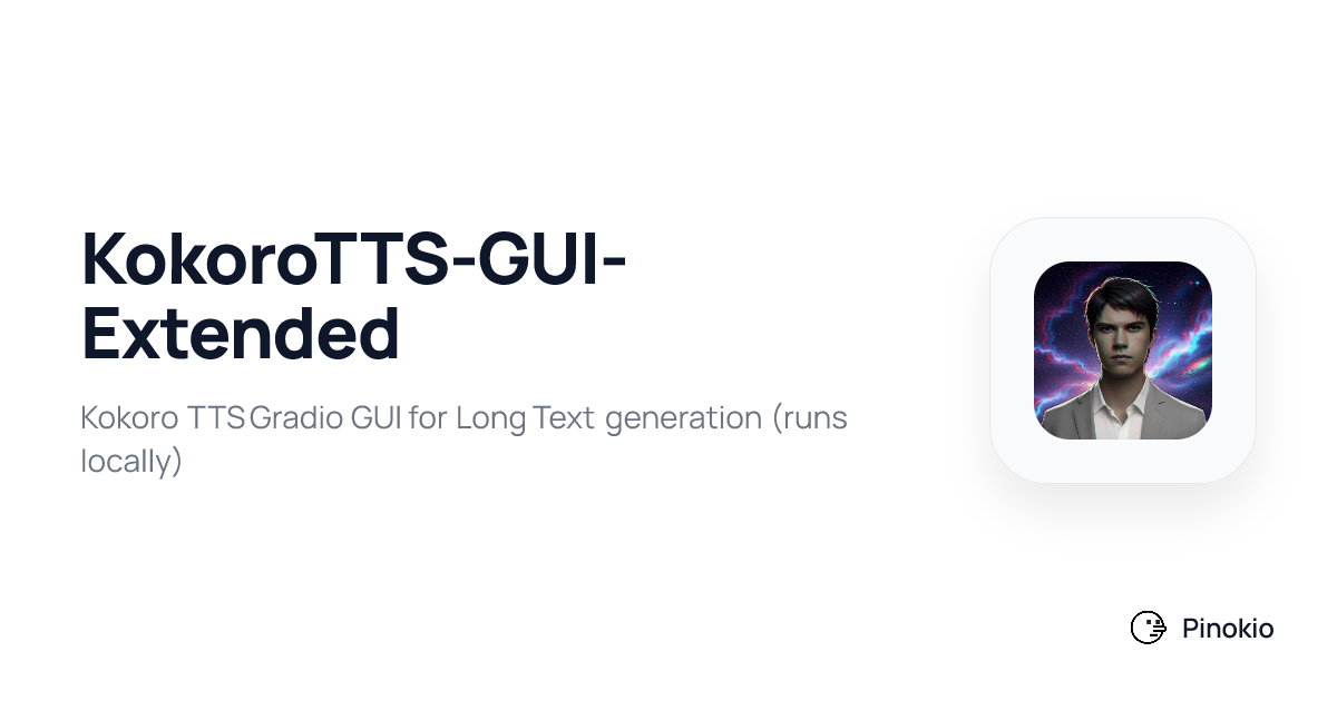 KokoroTTS-GUI-Extended on Pinokio