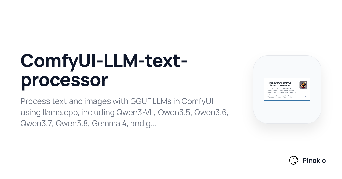 ComfyUI-LLM-text-processor on Pinokio