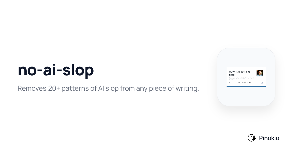no-ai-slop on Pinokio