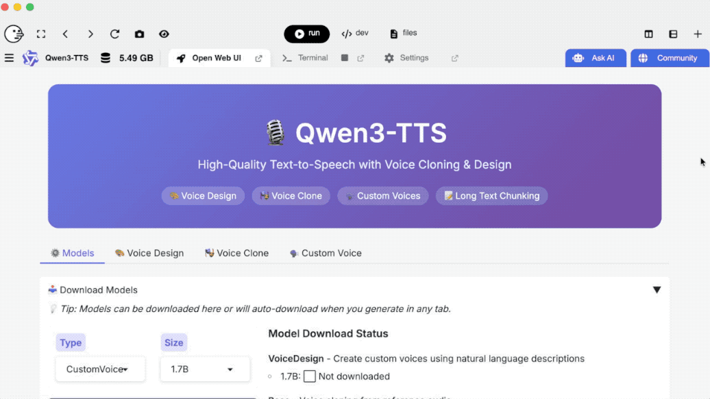 Pinokio Ask AI agent workflow animation